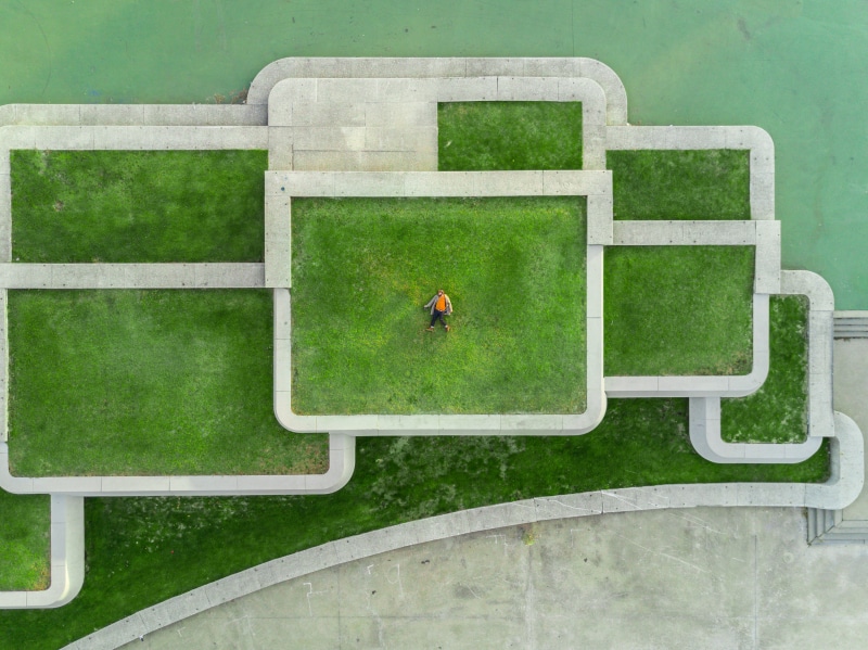 no people, eyeview, green, green Color, photo, lawn, full length, high angle view, photography, leisure activity, aerial view, day, grass, lying, Spaces