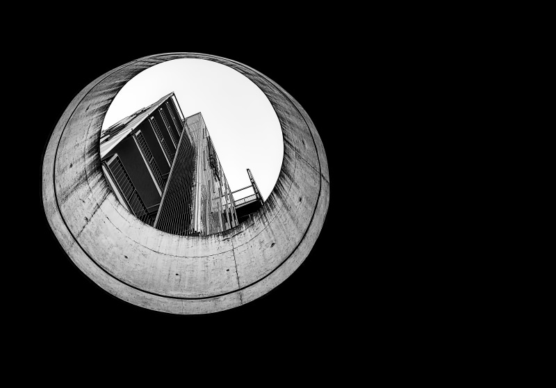 line, round, building complex, design, geometry, s, outdoors, geometric shape, underground, building exterior, architecture, building, black and white