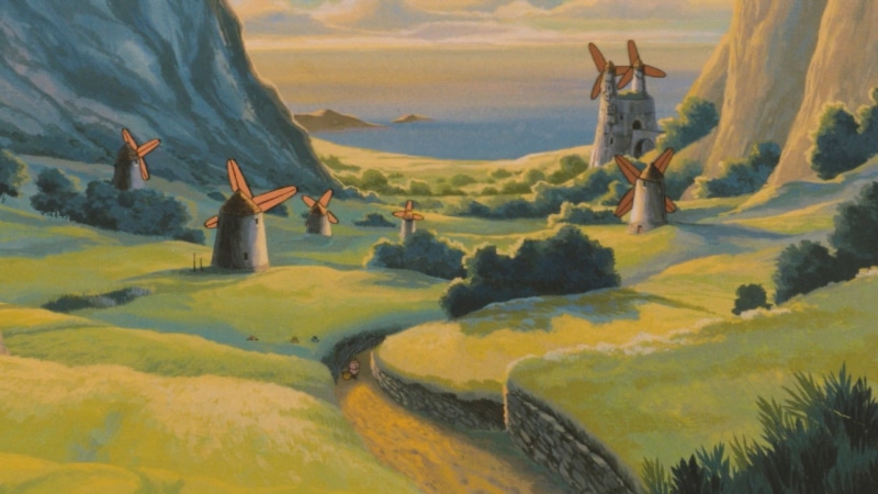water, landscape nausicaa anime studio ghibli, people, scenics - nature, human arm, mountain, full length, limb, nature, human limb, day, environment, beauty in nature