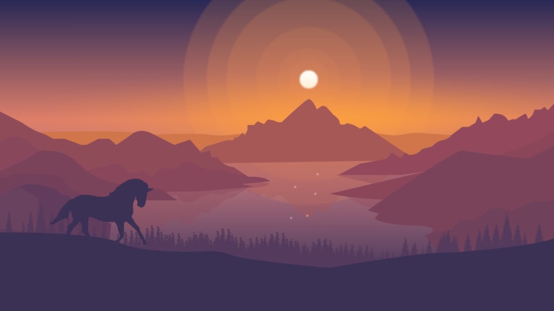 sunset, mountain range, herbivorous, no people, animal, tranquil scene, mammal, mountain, animal themes, domestic, scenics - nature, standing, 1080P, nature