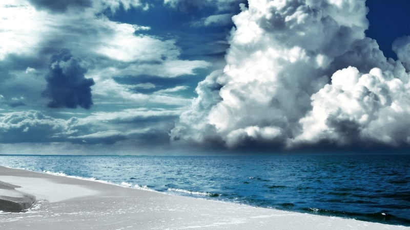 sea, nature, 1080P, beauty in nature, beach, land, scenics - nature, ocean, tranquil scene, horizon, outdoors, cloud - sky, calm, cloud, sky, horizon over water