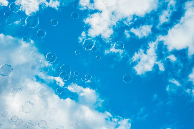 abstract backgrounds, soap sud, floating, 4K, lightweight, vulnerability, thousands, floating on water, Bright Blue, happy, purity, fragility, room for text