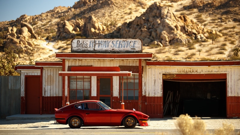 rock, car, 720P, red cars, Nissan 280ZX, vehicle, s30, Datsun, Speedhunters
