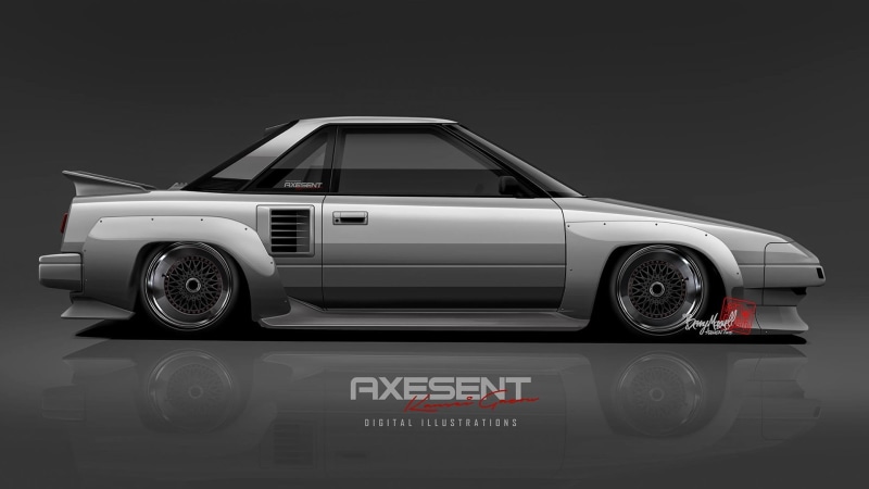 Japanese cars, vintage car, indoors, chrome, Axesent Creations, Toyota MR2 AW11, speed, land vehicle, sports car, car, 1080P, JDM, collectors car, Toyota