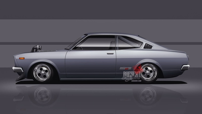JDM, 1080P, mode of transportation, Japanese cars, Toyota Carina, chrome, copy space, studio shot, vintage car, Toyota, luxury, day, side view, transportation