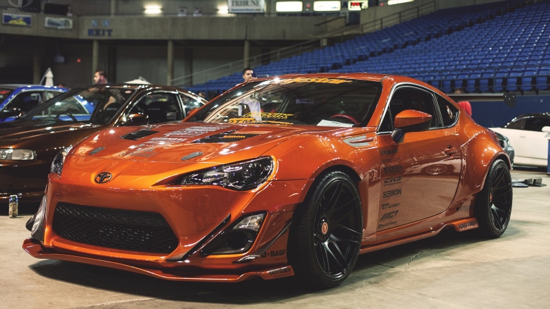 4K, front angle view, vehicle, car, Toyota GT86, orange cars, Toyota 86, Toyobaru