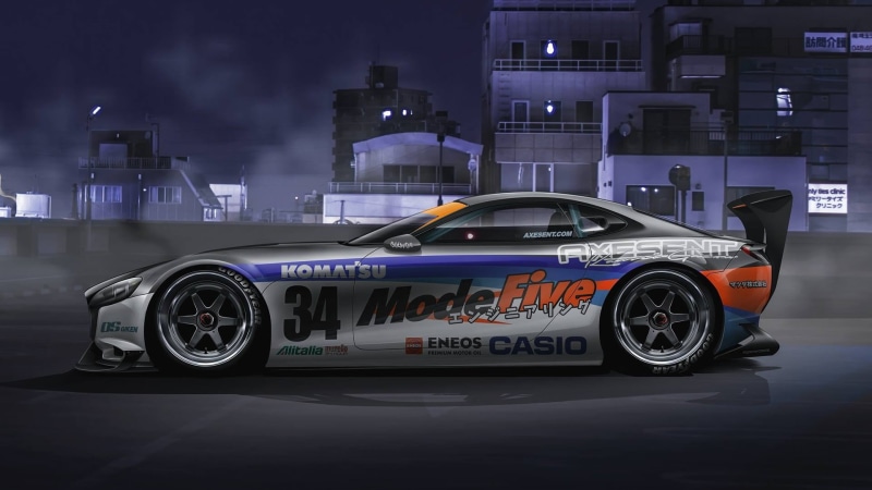 race cars, built structure, Mazda, speed, outdoors, no people, Axesent Creations, number, building exterior, wheel, security, Japanese cars, motor vehicle