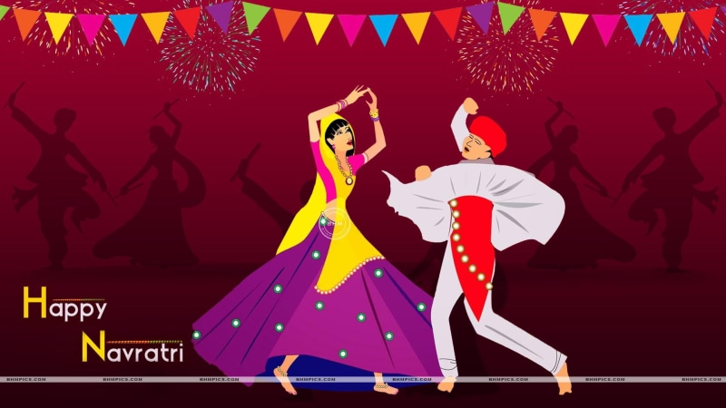 1080P, playing, dandiya, festivals / holidays, couple, navratri, festival