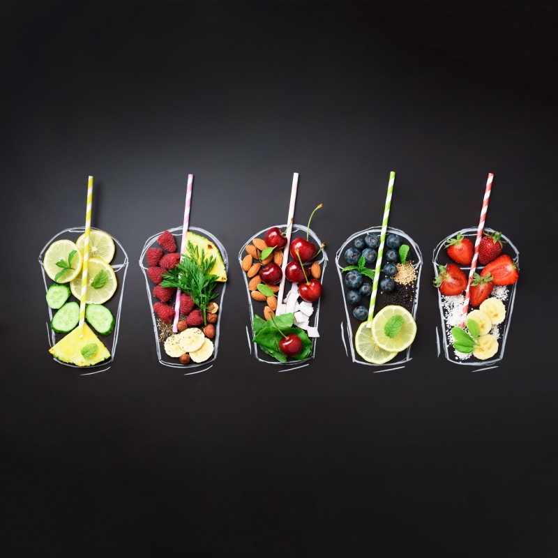 fruit, black, 5K, cherry, citrus, smoothies, nuts, berries, background