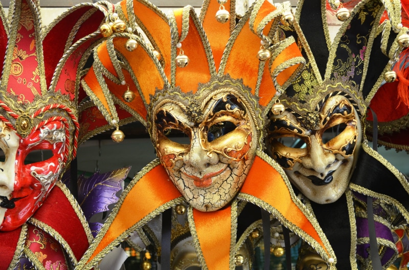 human representation, red, festival, ornate, orange, celebration, representation, no people, black, orange,black, day, mask, mask - disguise, for sale