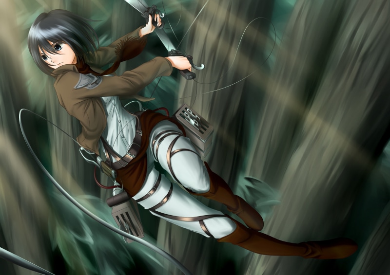 casual clothing, full length, females, women, young adult, day, titan, backgrounds, leisure activity, vector, futuristic, mikasa, arts culture and entertainment