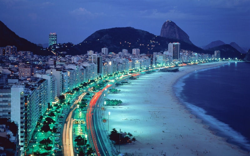 copacabana, beach, night, 1080P, brazil