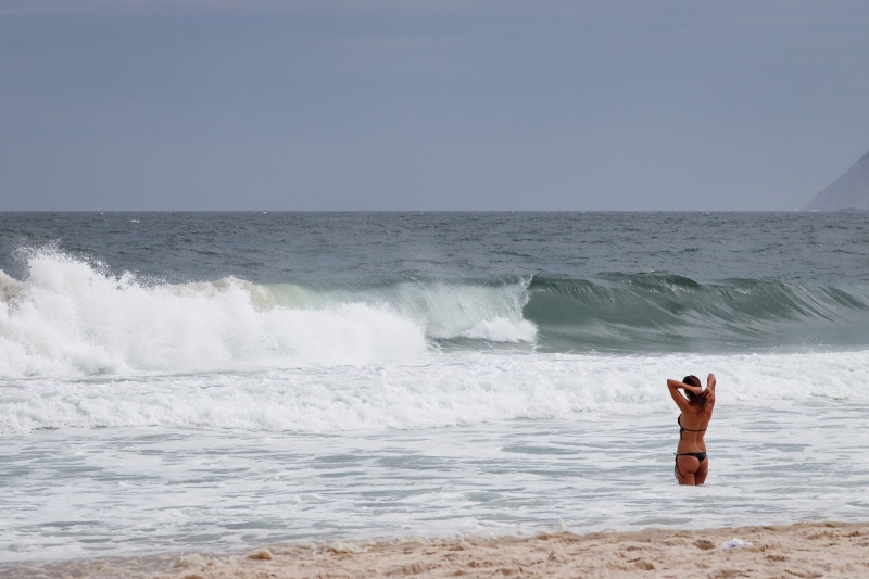 sky, brazil, horizon over water, travel, nature, rio, day, power in nature, copacabana, lifestyles, beach, scenics - nature, 5K, aquatic sport, one person
