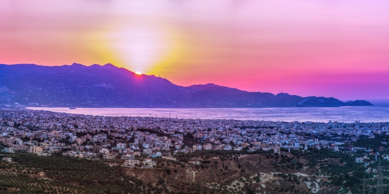 outdoors, night, town, destination, rio de Janeiro, red  blue, cityscape, sky, copacabana Beach, city, fortress, greek, scenics, travel, crete, 4K, mediterranean