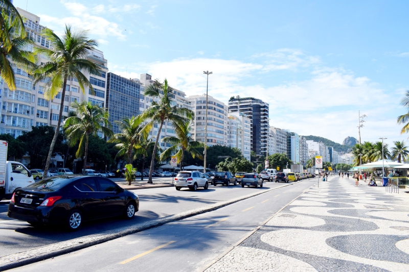 brazil, day, rio de janeiro, destination, sky, copacabana, 5K, plant, vacation, sand, mode of transportation, tree, city street, beach, road, landscape