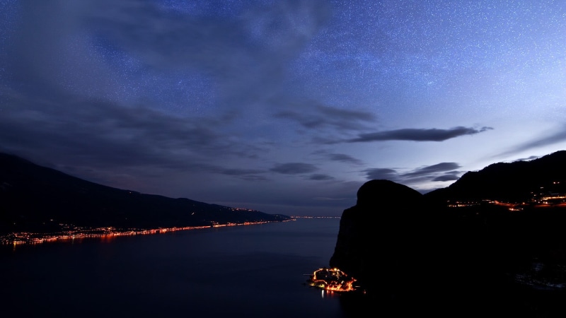 star - space, island, nature, scenics - nature, beauty In Nature, travel, lights, coastline, clouds, cloud - sky, rio de Janeiro, mountains, dark, rock - Object
