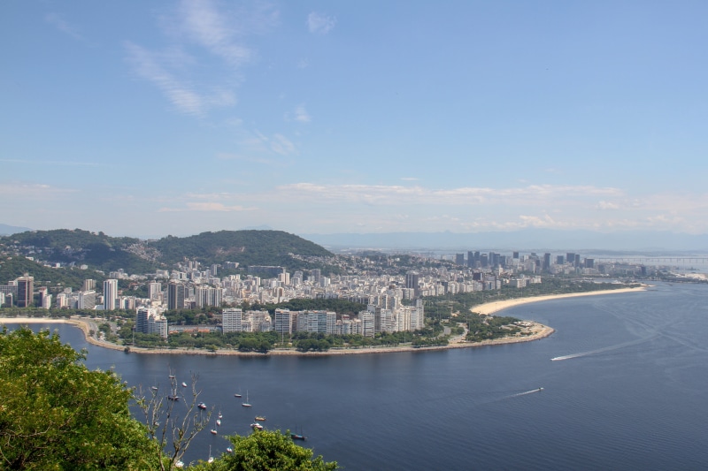 no people, bay, building, cityscape, river, nature, day, guanabara, niteroi, bridge, tree, transportation, sky, office building exterior, architecture