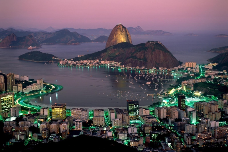 sea, travel, cityscape, sugarloaf, mountain, Cityscapes, scenics - nature, city, bay, brazil, sunset, illuminated, land, brasil, landscape, building, office building exterior