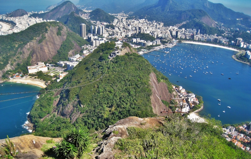 no people, worth a visit, beach, samba city, brazil, unique, holiday, View, famous, built structure, land, rio landmark, Hill, high angle view, big city