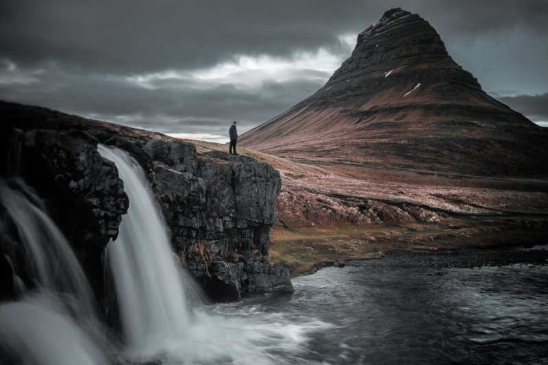beauty in nature, people, environment, nature, waterfall, sky, cloud - sky, landscape, mountain, rock - object, non-urban scene, scenics - nature, falls