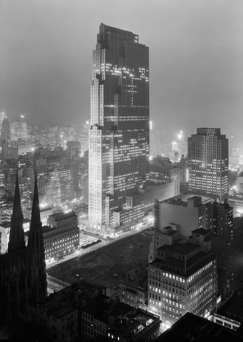 skyscraper, nature, black and white, nyc, 1933, office, modern, industrialization, city, america, new york city, sky, tall - high, ny, building exterior