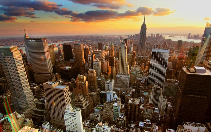 manhattan - New York City, building, business, sky, tall - high, financial District, building Exterior, state, aerial View, citry, new York City, night