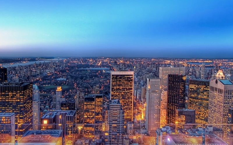 lights, skyscraper, sky, travel Destinations, street Light, modern, business, manhattan - New York City, midtown Manhattan, travel, built Structure, new York State
