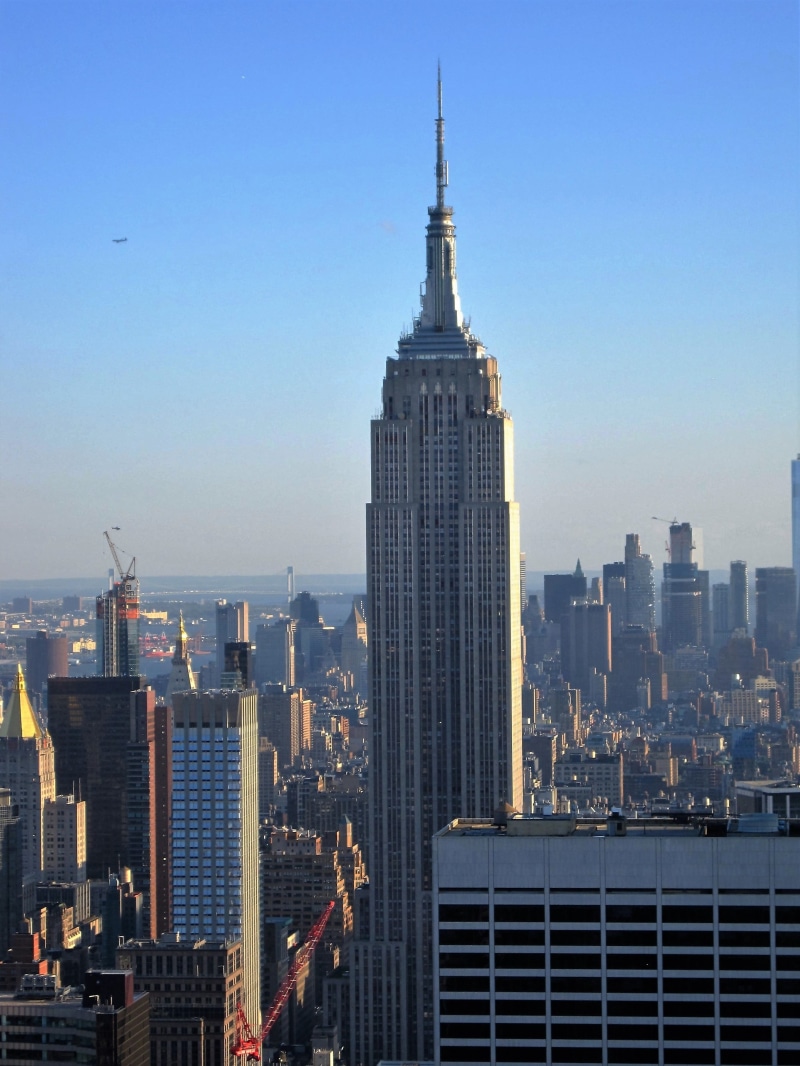 office building exterior, nyc, city, esb, architecture, nature, urban skyline, built structure, panorama, sky, tall - high, no people, big apple, manhattan
