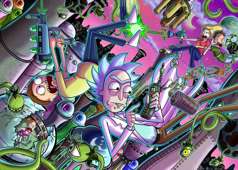 wubalubadubdub, tv series, cartoon, white hair, Morty Smith, Rick and Morty, 5K, Rick Sanchez