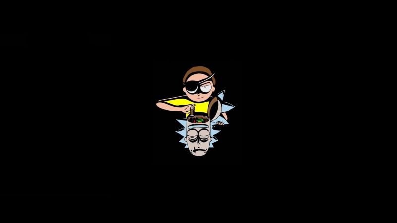 Eyepatches, Wubalubadubdub, Tv series, 1080P, Morty Smith, Cartoon, TV, Androids, Simple Background, Rick And Morty, Rick Sanchez