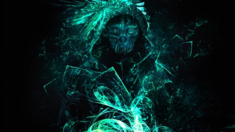 artwork, Corvo, Corvo Attano, digital art, 1080P, video games, simple background, glowing, Dishonored