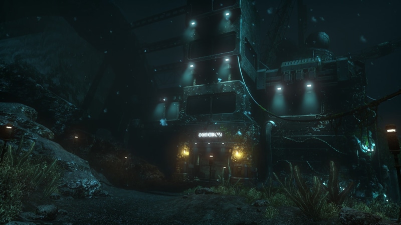 interior, glowing, lighting equipment, architecture, gray, land, underwater, nature, illuminated, video games, black, plant, connection, futuristic, tree