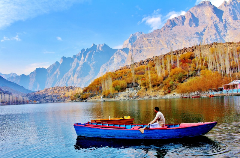 man, indus river, asia, board, mode of transportation, beauty in nature, body, leisure activity, hill, adventure, valley, blue, mountain, Pakistan, scenics - nature