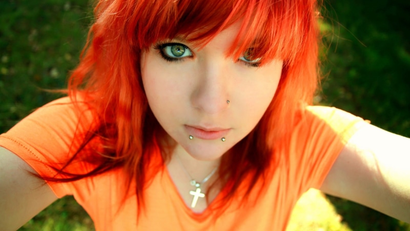 girl, orange, hot babes and girls, 1080P