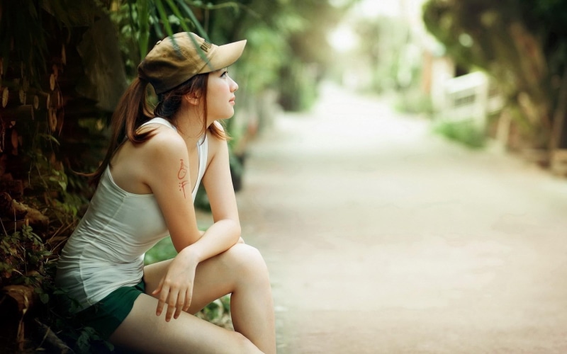 asian, girl, 1080P, look