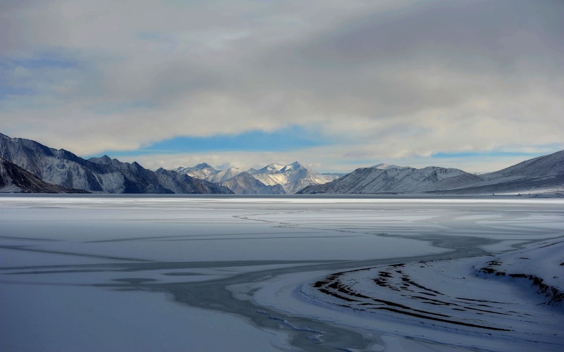 mountains, Siberia, cold, 1080P, calm, snow, winter, landscape, see, Russia, clouds