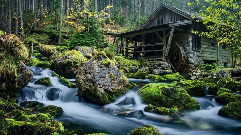 water, built structure, outdoors, full size  for desktop nature pictures 1920x1080, land, rock - object, flowing water, rock, 1080P, tranquility, plant