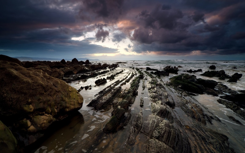 rock - object, rock, tranquility, sunset, nature, sky, land, full size images nature 1920x1200, cloud - sky, beauty in nature, horizon over water, no people