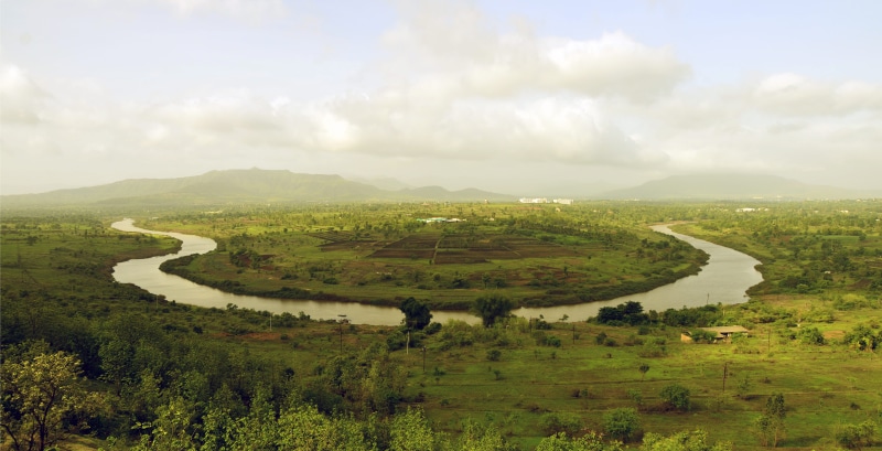 riverbank, cloud - sky, field, grassland, sky, land, 8K, tranquility, india, day, water, nature, greenery, non-urban scene, environment, green color, growth