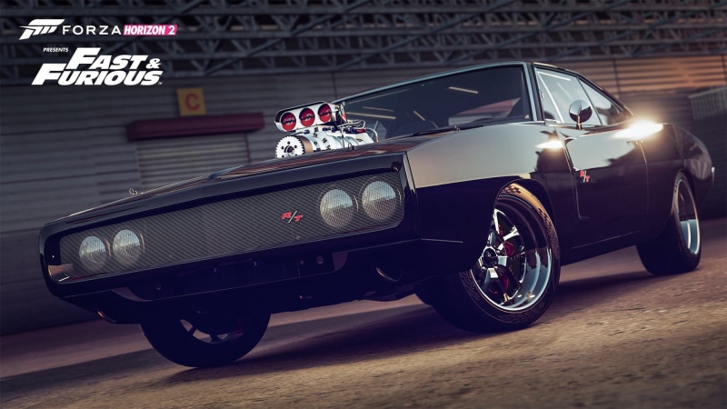 transportation, night, retro styled, street, Forza Horizon 2, headlight, forza, focus on foreground, outdoors, vintage car, Fast and Furious