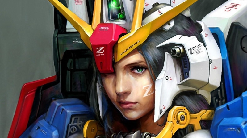 sci, 1080P, art, devart, sci-fi, girl, fi, gundam