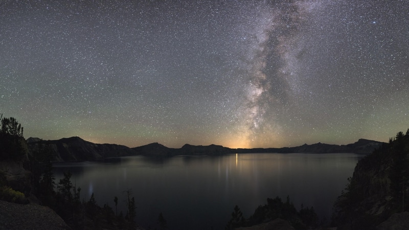 reflection, sky, water, stars, scenics - nature, geological phenomenon, starry sky, galaxy, loch, star field, astronomy, tranquility, mountain, night, beauty in nature