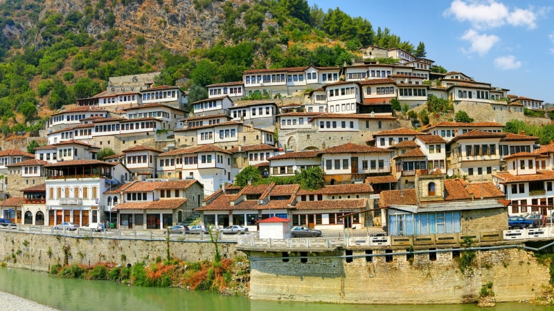 unesco world heritage site, valley, berat, world heritage, albania, town, riverside, europe, 1080P, historic site, historical, townlet, unesco world heritage