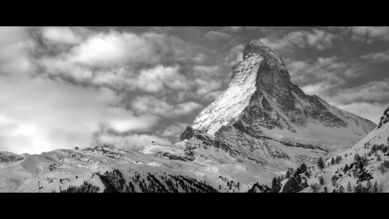 mountain range, 1080P, monochrome, Switzerland, grayscale, tranquil scene, nature, day, cold temperature, snow, no people, non-urban scene, beauty in nature