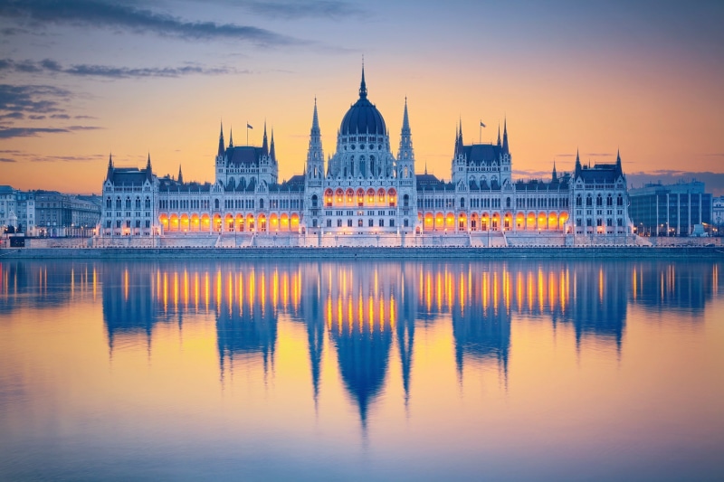 1080P, parliament, budapest, Hungary, the city of Budapest, reflection, morning