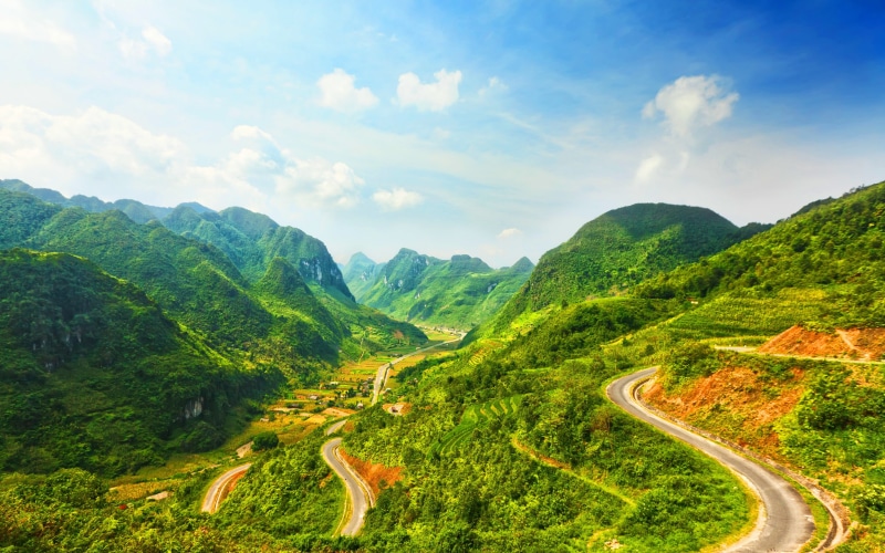 outdoors, bang, idyllic, tranquility, ha, bai, environment, transportation, east, cai, day, cao, mountain road, cloud - sky, southern, west, vietnam, mountain range
