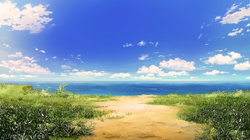 beauty in nature, landscape, sky, nature, cloud - sky, clouds, tranquility, field, no people, plant, sea, water, horizon, green color, 4K, outdoors, cirrus
