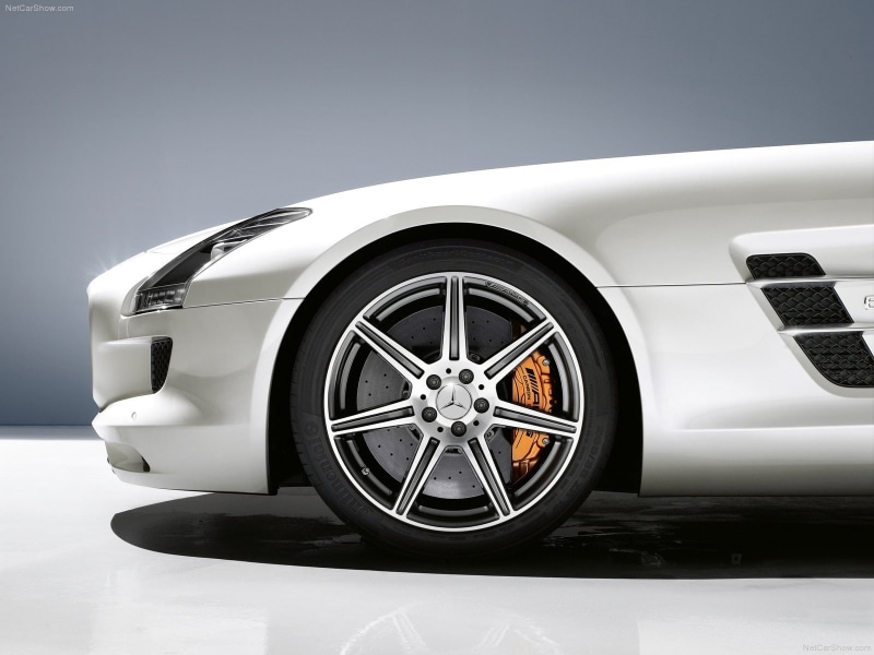 wheel, shiny, motor vehicle, luxury, profile view, Mercedes-Benz SLS AMG, Mercedes-Benz, alloy, silver - metal, silver colored, car, transportation, land vehicle