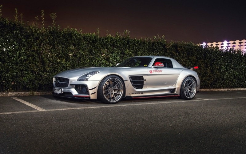 Mercedes-Benz SLS AMG PD900GT, road, sports car, nature, retro styled, transportation, car, convertible, growth, wealth, street, day, chrome, mode of transportation