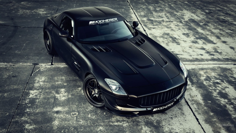Mercedes Benz, vehicle, black cars, car, Mercedes SLS, 1080P